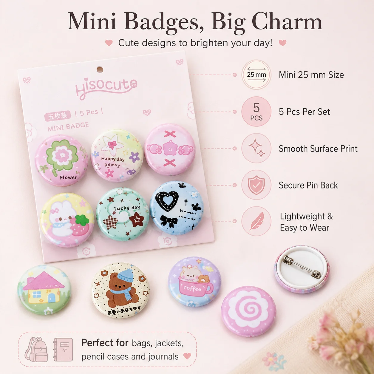 Student Clover 25mm Mini Pin B - đánh giá và giá Vintage Fashion Journal